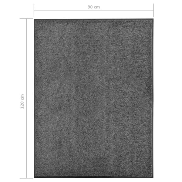 vidaXL Dørmatte vaskbar antrasitt 90x120 cm