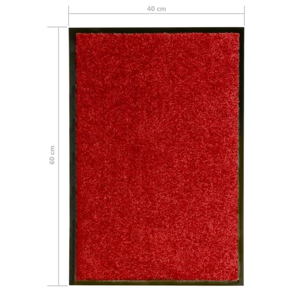vidaXL Dörrmatta tvättbar röd 40x60 cm