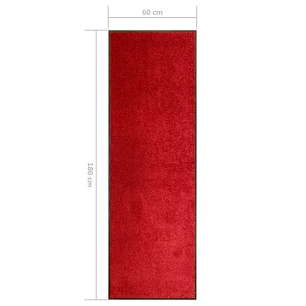vidaXL Dörrmatta tvättbar röd 60x180 cm