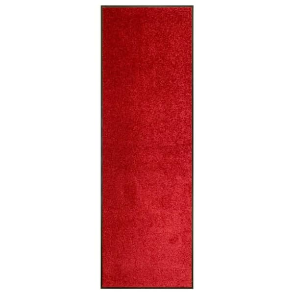 vidaXL Dørmatte vaskbar rød 60x180 cm