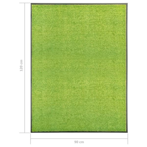 vidaXL Dørmatte vaskbar grønn 90x120 cm