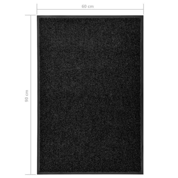 vidaXL Dørmatte vaskbar svart 60x90 cm