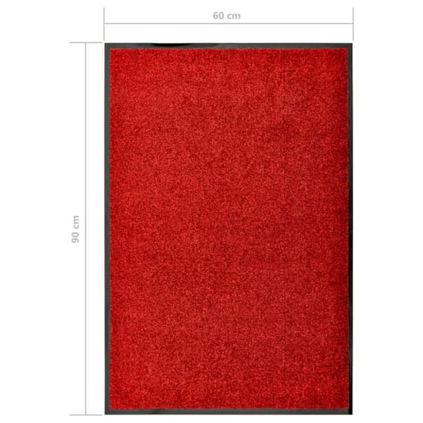 vidaXL Ovimatto pestävä punainen 60x90 cm