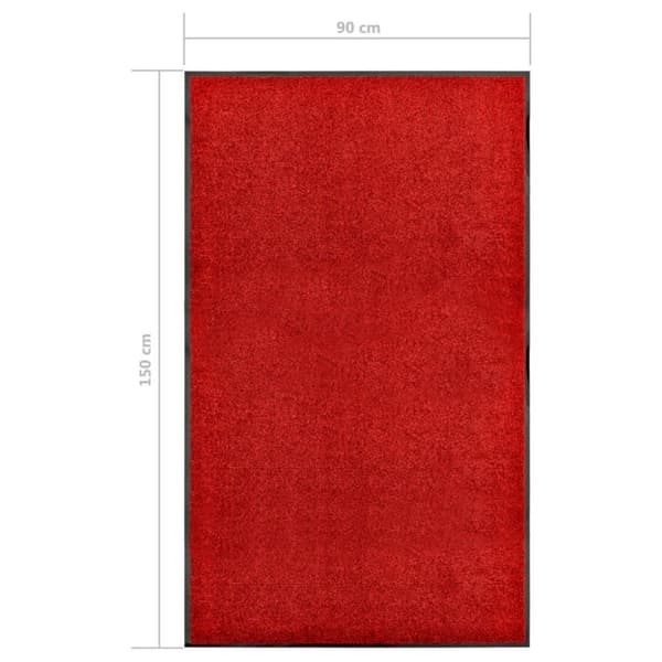 vidaXL Ovimatto pestävä punainen 90x150 cm