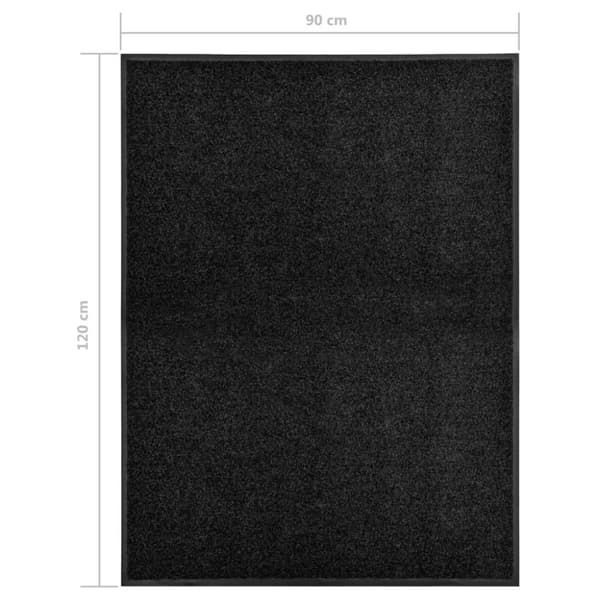 vidaXL vaskbar dørmåtte 90x120 cm sort