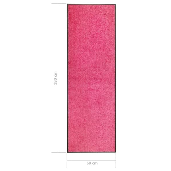 vidaXL Dørmatte vaskbar rosa 60x180 cm