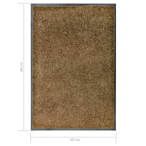 vidaXL vaskbar dørmåtte 60x90 cm brun