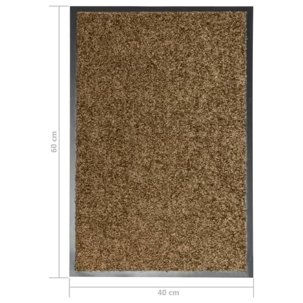 vidaXL vaskbar dørmåtte 40x60 cm brun