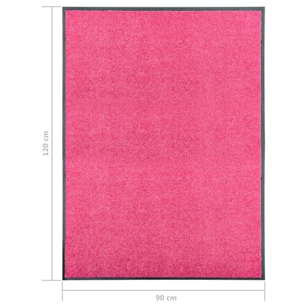 vidaXL Dörrmatta tvättbar rosa 90x120 cm