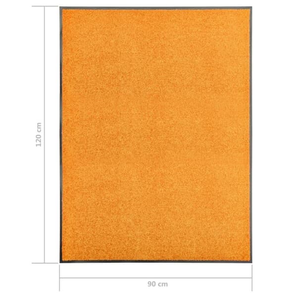 vidaXL Dörrmatta tvättbar orange 90x120 cm