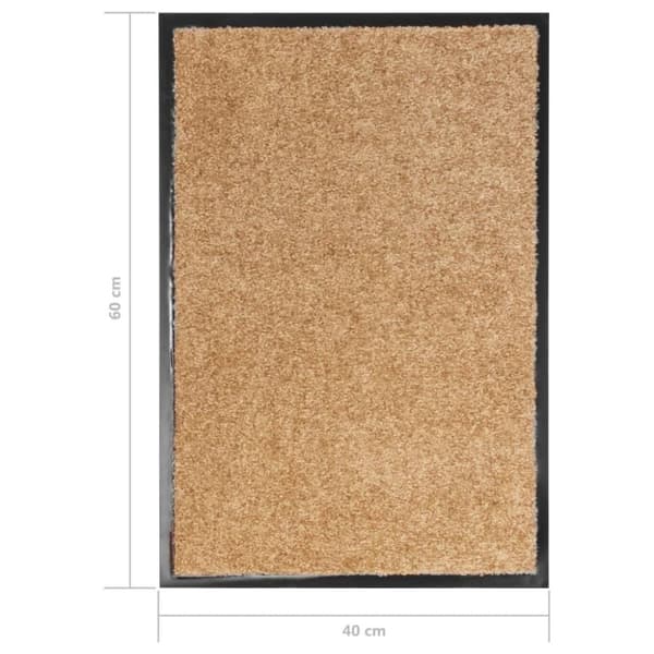 vidaXL vaskbar dørmåtte 40x60 cm cremefarvet