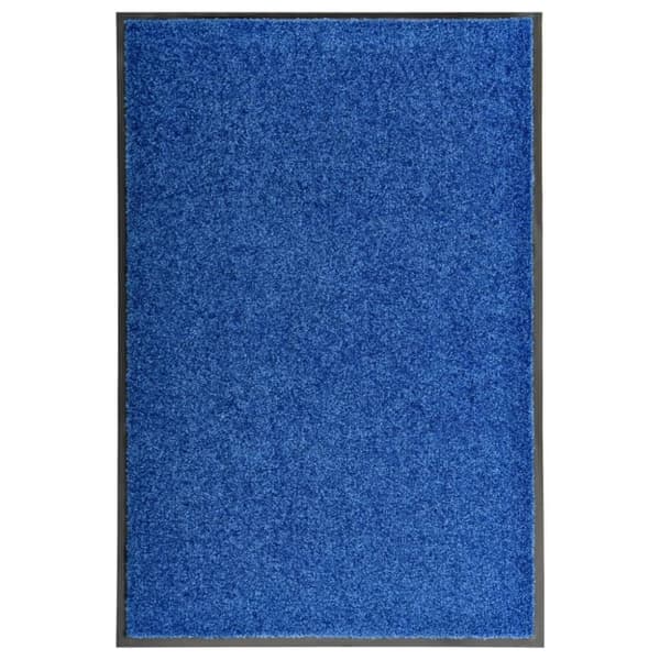 vidaXL vaskbar dørmåtte 60x90 cm blå