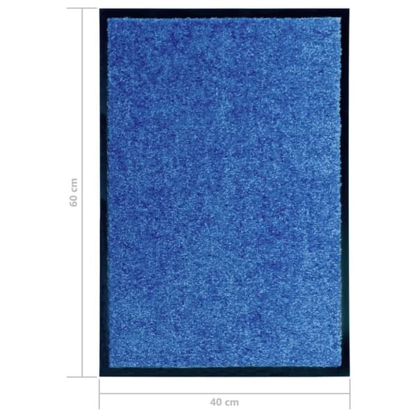 vidaXL vaskbar dørmåtte 40x60 cm blå
