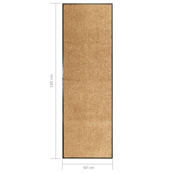 vidaXL vaskbar dørmåtte 60x180 cm cremefarvet