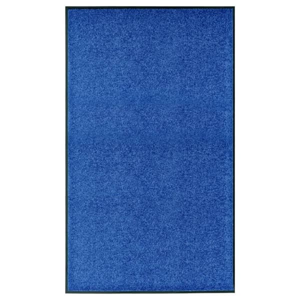 vidaXL vaskbar dørmåtte 90x150 cm blå