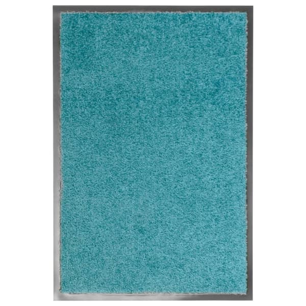 vidaXL vaskbar dørmåtte 40x60 cm cyanblå