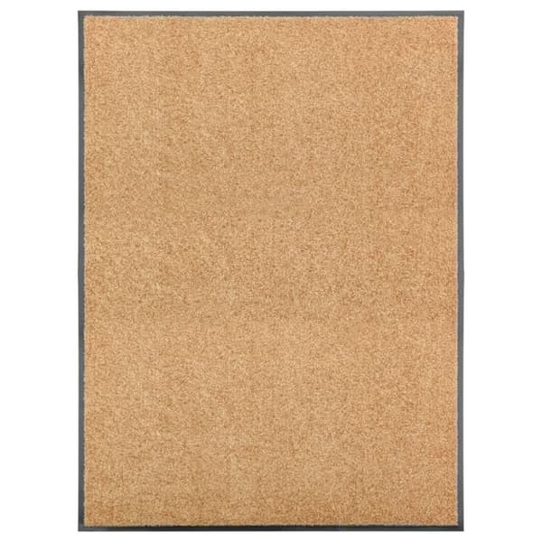 vidaXL vaskbar dørmåtte 90x120 cm cremefarvet