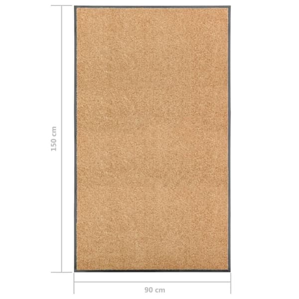 vidaXL vaskbar dørmåtte 90x150 cm cremefarvet