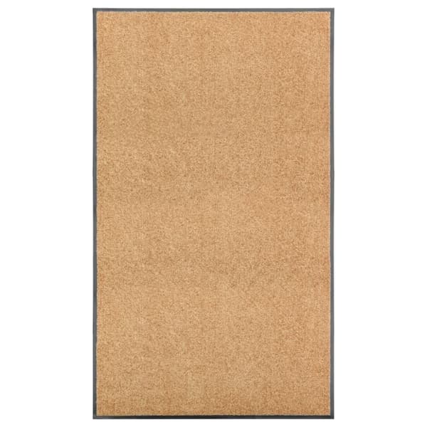 vidaXL vaskbar dørmåtte 90x150 cm cremefarvet