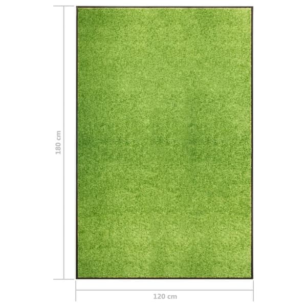 vidaXL Dørmatte vaskbar grønn 120x180 cm