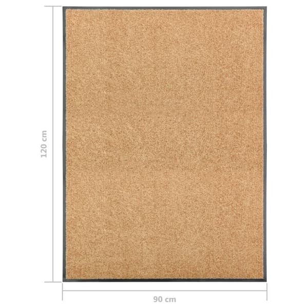 vidaXL Dörrmatta tvättbar gräddvit 90x120 cm