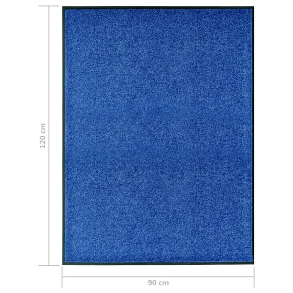vidaXL Dørmatte vaskbar blå 90x120 cm