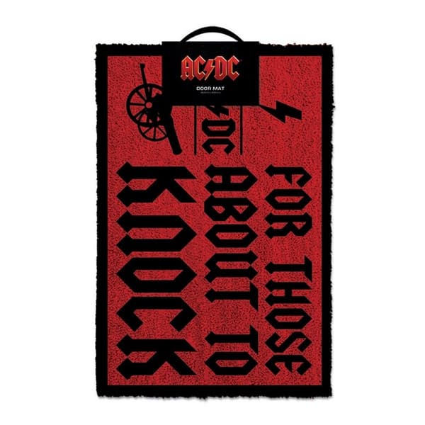 AC/DC For dem der skal banke på dørmåtte Dark Red/Black One Size
