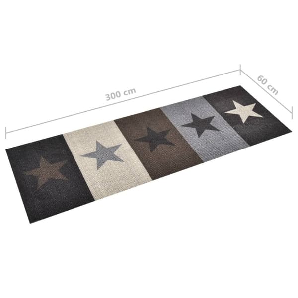vidaXL Köksmatta maskintvättbar stjärnor 60x300 cm