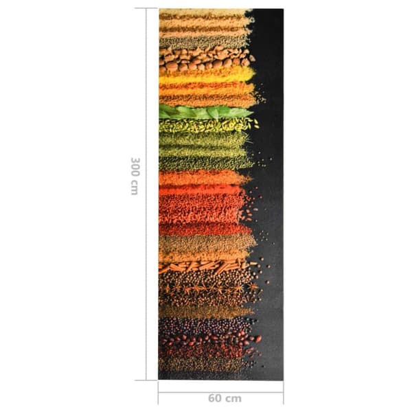 vidaXL Kjøkkenteppe vaskbart Spice 60x300 cm
