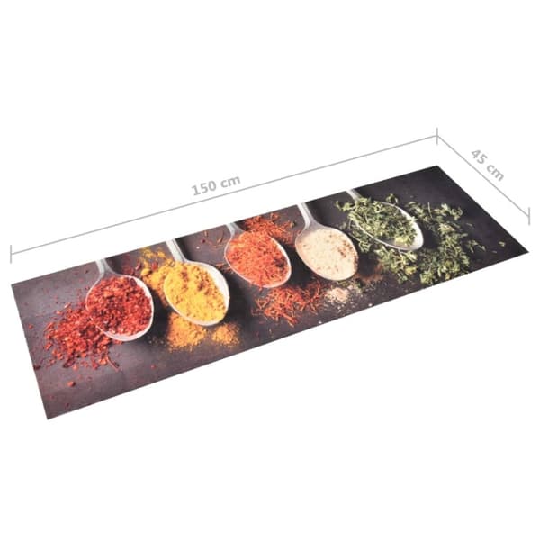 vidaXL Köksmatta maskintvättbar skedar 45x150 cm