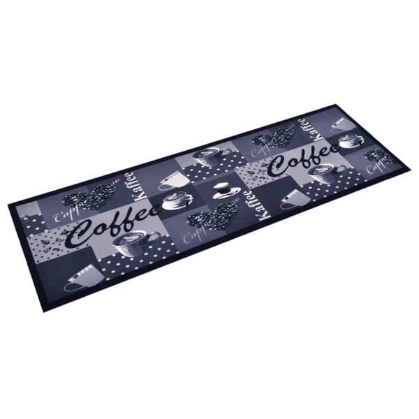 vidaXL Vaskbart kjøkkenteppe Coffee blå 60x300 cm