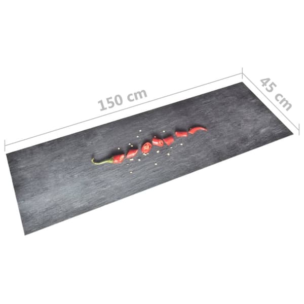 vidaXL køkkenmåtte 45x150 cm vaskbar chilitryk
