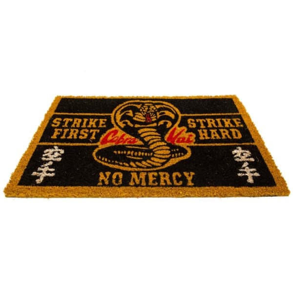 Cobra Kai No Mercy Door Mat Black/Yellow One Size