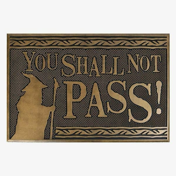The Lord Of The Rings You Shall Not Pass Rubber Door Mat Brown/Black One Size