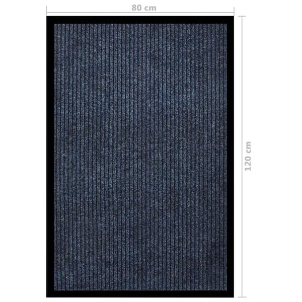 vidaXL Dörrmatta blårandig 80x120 cm