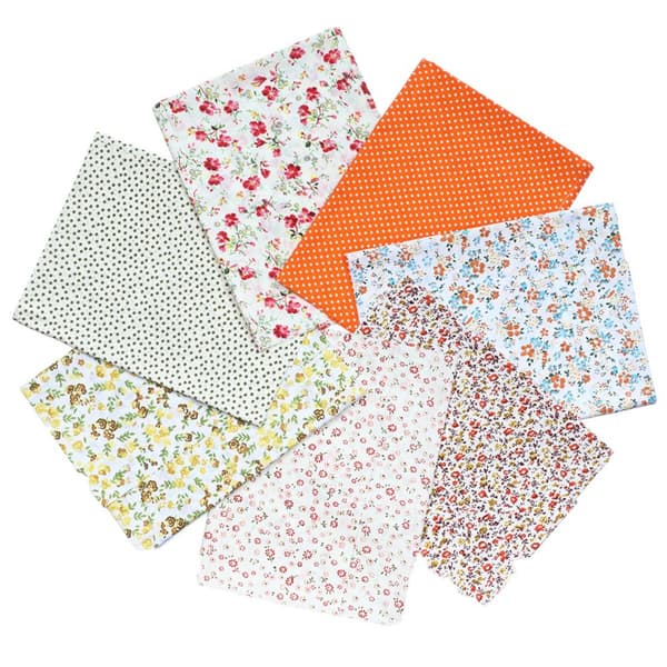 7 stk. 50x50 cm Orange serie assorteret bomuldsklud Pre Cut Patchwork stof sæt