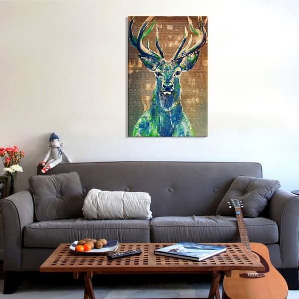 Oinramade Canvas Deer Prints Retro Heminredning Väggkonst Bildmålning Poster