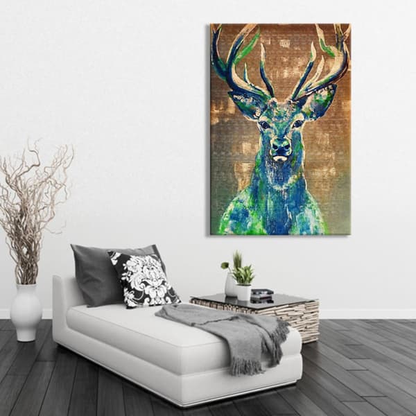 Oinramade Canvas Deer Prints Retro Heminredning Väggkonst Bildmålning Poster