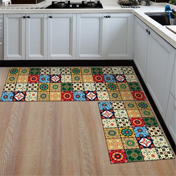 40*60+40*120 cm Skridsikkert køkken Bohemian tæppe Absorberende komponerbart tæppe Dørmåtte Tæppe Badeværelse Gulvmåtte