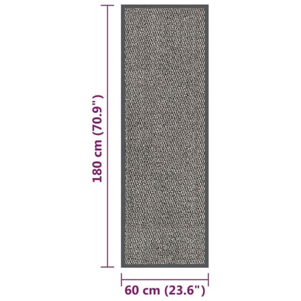 vidaXL Tuftet dørmatte 60x180 cm lysebrun