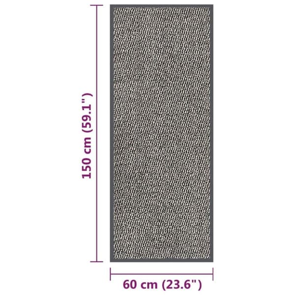 vidaXL dørmåtte 60x150 cm tuftet lysebrun
