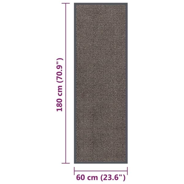 vidaXL dørmåtte 60x180 cm tuftet mørkebrun