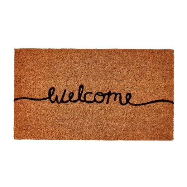 Groundsman Welcome Natural Coco Coir Door Mat Brown/Black 70cm x 40cm