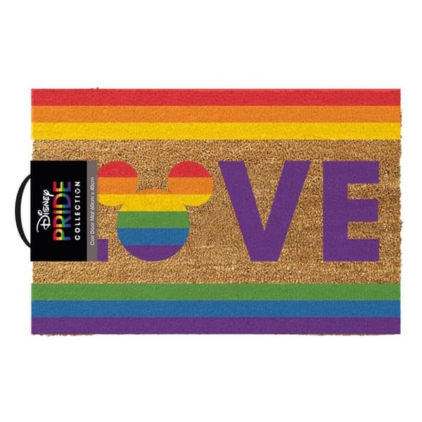 Disney Pride Love Mickey Mouse Door Mat Multicoloured 40cm x 60cm