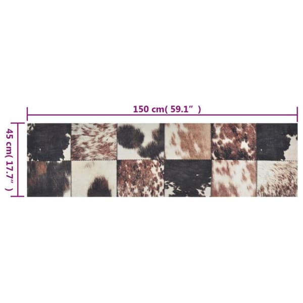vidaXL Kjøkkenteppe vaskbar Animal Skin 45x150 cm fløyel