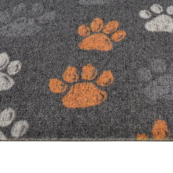 vidaXL Kjøkkenteppe vaskbar Paws 45x150 cm fløyel