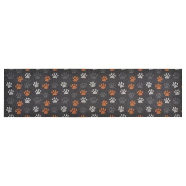 vidaXL Kjøkkenteppe vaskbar Paws 45x150 cm fløyel