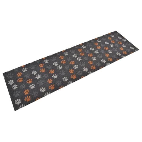 vidaXL Kjøkkenteppe vaskbar Paws 45x150 cm fløyel