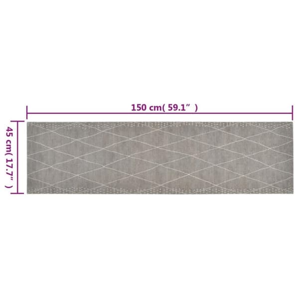 vidaXL Kjøkkenteppe vaskbar Rhombus 45x150 cm fløyel