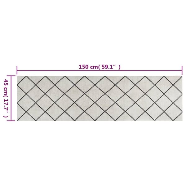 vidaXL Kjøkkenteppe vaskbar Square 45x150 cm fløyel